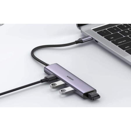 Ugreen USB Type C - 4x USB 3.0 Gen 1 Hub silver (CM473 20841)
